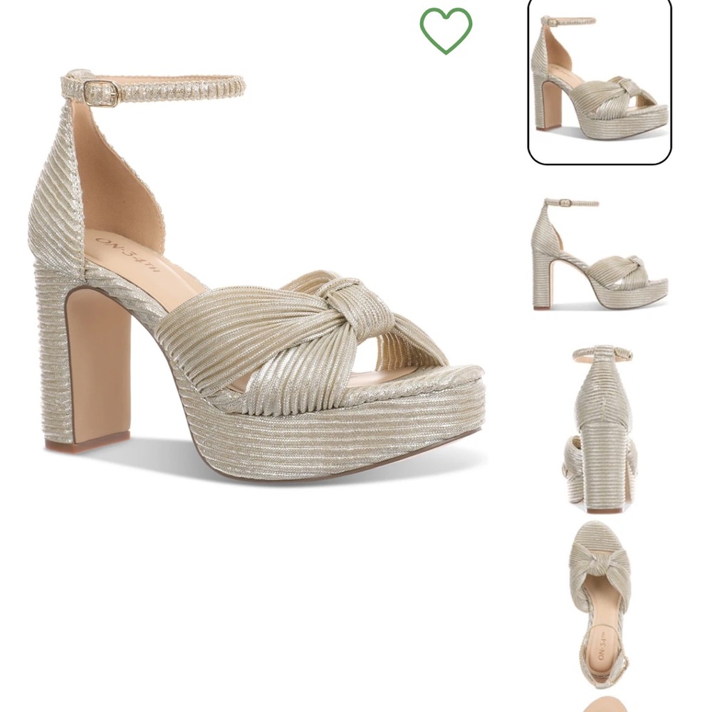 Sabina Gold Heels Elegant Design NWT